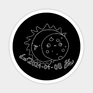 Total Solar Eclipse April 2024 Cute Sun & Moon Magnet